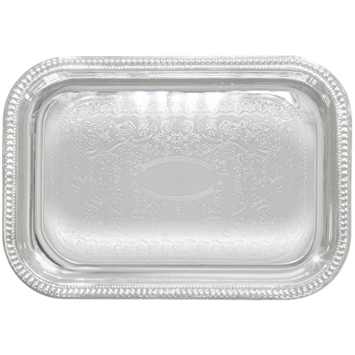 Winco Rectangular Tray, 18 by 12-Inch, Chrome, 18" x 12" - size: 18" x 12", style: Oblong