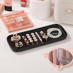 VanEnjoy Set of 2 Ceramic Tray for Kitchen Counter, Black Vanity Tray for Bathroom Counter, Long Narrow Tray for Soap Bottles - color: Black