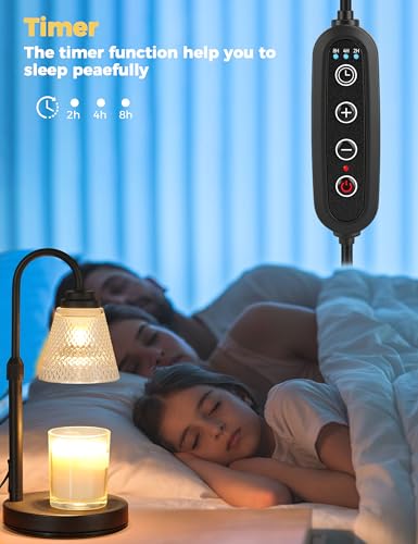 Candle Warmer Lamp with Timer Dimmer, Birthday Gifts for Mom Women Friend Sister, House Warming Gifts, Wax Melt Warmer, Office Apartment Dorm Room Home Decor - color: Black