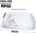 KAQAHIDO Large Melamine Serving Trays for Eating, 17.5’’ x 12’’ Serve Platter for Appetizer, Charcuterie, Food, Snack, Cupcakes, Dessert, BPA-Free, Dishwasher Safe Tray, Set of 2, White - color: White