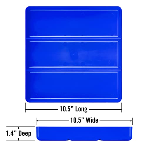 Ernst Manufacturing Toolchest Tray: Stackable Garage Organizer Tray in Blue with 3 Compartments - For Trades, Mechanics, Electricians, Plumbers, Household Use, Hobbies - Heavy Duty - Made in the USA - color: Blue, size: 3-Compartments