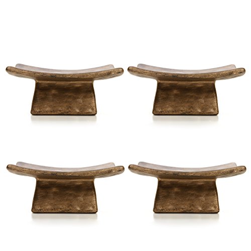 Hosley Square Pillar Candle Holders & Incense Stick Holder for Modern Ritual Accessories for Mindful Living Ideal for Home Décor, Office, Livingroom, Spa - color: Light Brown