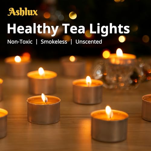 Ashlux Tea Lights Candles 100 Pack 8 Hours, Tea-8H-100Pack - size: 100 Pack, style: 8 Hours
