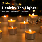 Ashlux Tea Lights Candles 100 Pack 8 Hours, Tea-8H-100Pack - size: 100 Pack, style: 8 Hours