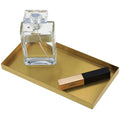 Freelove Sanding Gold Metal Vanity Tray Lettering, Perfume Organizer Jewelry Holder Makeup Dish Catchall Candle Plate Decorative for Dresser Counter Bathroom Desk Home Preppy Room Decor, 4''X8'' - size: 8" x 4.1" x 0.6"