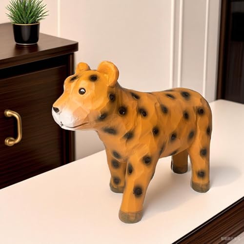 Safari Animal Figurines, leopard figurine, Wild Animal Statues, Hand Painted Jungle Animal Sculptures, Educational & Decorative Wild Life Figures, African animal sculptures decor - color: Leopard