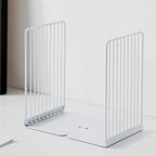 Minimalist Style Bookends Metal Adjustable Books Holder Stand Book Rack Desk Bookend - Beeline, White - color: Beeline, White