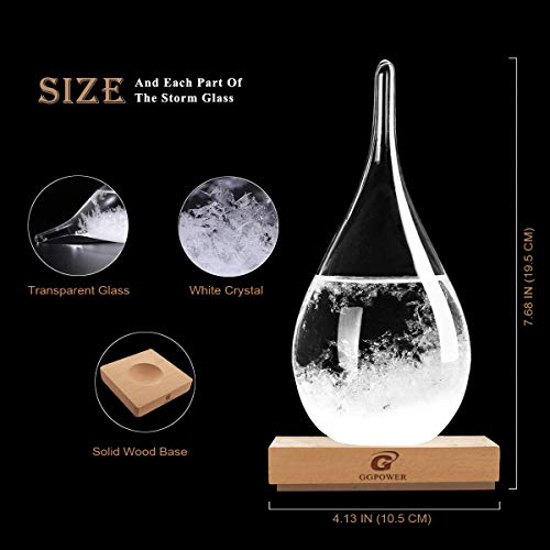 Storm Glass Cool Unusual Gifts Storm Glass Weather Predictor Snow Globes for Adults Galileo Thermometer Indoor Creative Forecast Nordic Style Decorative Weather Gifts - size: L