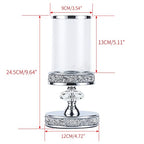 Candle Holder for Pillar Candle, Pillar Candle Holders for Wedding, Coffee Dining Table, Christmas, Table Centerpieces, Home Décor ZXC048D (1 Crystal Ball) - size: Silver ( S )