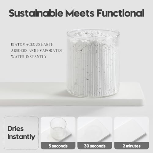 Razborci 3PCS Bathroom Sink Vanity Trays, Quick Stone Drying Mat Dish Soap Dispenser Sponge Holder for Kitchen Counter, Diatomaceous Earth Water Absorbing Caddy Organizer, White - color: 3 Pack - White, size: 9" x 3.5"