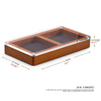 Oirlv Wood 2 Grid Jewelry Display Tray Premium Microfiber Interior Jewelry Organizer Box with Top Lid Ring Earrings Bracelet Storage Dish(Grey) - color: Grey 2 Grids