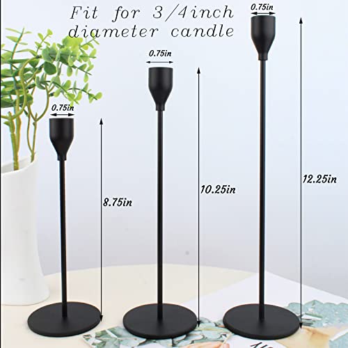Matte Black Candlestick Holders, Set of 6 Candle Holders for 3/4" Taper Candles&Led Modern Metal Candle Stands Decorative Table Centerpieces for Wedding Party Church,Decorative Fitting - color: Matte Black