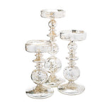 Richland Pillar Candle Holders Unique Mercury Bubble Set of 3 - size: Set of 3