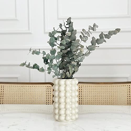 Bubble Vase, Beige Ceramic Vase for Boho Decor, Ceramic Flower Vases for Modern Home Decor, Tall Decorative Vases for Living Room, Bedroom, Wedding, Entryway, Mantel, Office, 8.5 Inches - color: Beige, size: Large