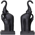 Bookend Elephant Resin Sculptural Bookend Art Bookend Black Shelf bookend Office Non-Slip and Stable Book Holders Study Room Bookcase Resin Decorations