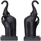 Bookend Elephant Resin Sculptural Bookend Art Bookend Black Shelf bookend Office Non-Slip and Stable Book Holders Study Room Bookcase Resin Decorations