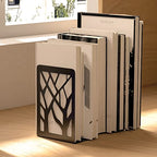 MaxGear Book Ends Tree Design Modern Bookends for Shelves, Non-Skid Bookend, Heavy Duty Metal Book Stopper for Books/CDs, Decorative Book Shelf Home, 7 x 4.7 x 3.5”, Black (6 Pair/12 Pieces, Large) - size: 6 Pairs