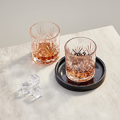 100% Carved Marble Round Vanity Tray 5.5'', for Kitchen Bathroom Countertop, Nightstand Decor, Candle Holder, Jewelry Rind Dish, Trinket Plate, Table Accents, Black - color: Black Marquina, size: 5.5"