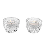 Kitcom Crystal Tealight Candle Holders Pack of 2 for Wedding Party Dinner Table Home Decor Hand-Cut W2.4'' X H1.7'', Clear - size: W2.4''×H1.7''
