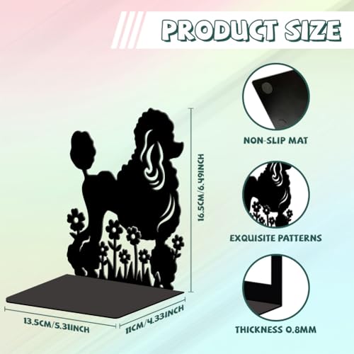 Peacoblue Metal Bookends for Shelves, Modern Decorative Heavy Duty Study Book Ends Stoppers for Office, Desk, Shelf, Room 5.3"x4.3"x6.5" Cast Iron Simple Tall Bookends 1 Pair (Poodle Dog and Flowers) - style: Poodle Dog and Flowers