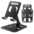 Phone Stand for Desk, Dual Folding Cell Phone Holder, Fully Adjustable Portable Mobile Phone Holder for iPhone 17 16 15 14 13 12 11 Pro Max Plus Air, Galaxy S25 S24, All Phones (Black) - color: Black