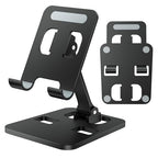 Phone Stand for Desk, Dual Folding Cell Phone Holder, Fully Adjustable Portable Mobile Phone Holder for iPhone 17 16 15 14 13 12 11 Pro Max Plus Air, Galaxy S25 S24, All Phones (Black) - color: Black