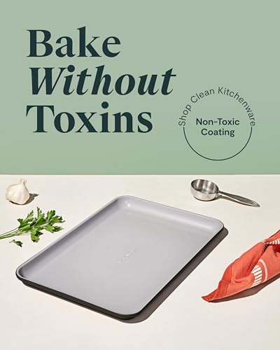 Caraway Non-Stick Ceramic Baking Sheet - Naturally Slick Ceramic Coating - Non-Toxic, PTFE & PFOA Free - Perfect for Baking, Roasting, and More - Medium (15" x 10") - Black - color: Black, size: Medium 10" x 15"