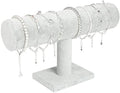 ChezMax Necklace Jewelry Display Jewelry Stand Hovering T-Bar Bracelet Holder for Home Organization - color: F-Gray Velvet