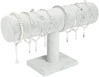 ChezMax Necklace Jewelry Display Jewelry Stand Hovering T-Bar Bracelet Holder for Home Organization - color: F-Gray Velvet