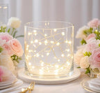 8" Wide 8" Tall Large Hand Blown Sturdy Clear Cylinder Glass Vase, Centerpiece Flower Vase for Rose, Tulip, Boquets, Hurricane Candle Holder (1, 8"x8") - size: 8"x8"