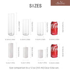 24-Pack White Pillar Candles with Glass Cylinder Vases - 12 Vases + 12 Candles, Elegant Tall Candle Holders for Weddings, Events, and Home Décor Centerpieces