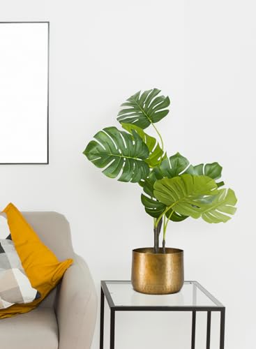 Serene Spaces Living Antique Brass Look Gold Hammered Pots: Stylish Indoor Planter, Decorative Accent for Potted Plants, Gold Flower Vase - Perfect for Weddings or Centerpieces, Small - size: Small, Pack of 1