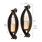 Touch of Class Xander Wall Sconce Pair - Handcrafted Steel - Black - Glass Hurricane - Set of 2 - Metal Sconces Holder for Bedroom, Bathroom, Living Room, Kitchen Walls, Hallways - color: Black
