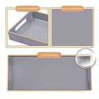 MAONAME Gray Bathroom Tray, Plastic Vanity Tray, Long Narrow Countertop Trays with Handles, Perfume Organizer Trays for Dresser, Bathroom Accessories, 13.8" x 6" x 1.57" - color: Gray