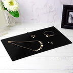 MOOCA 6 Pcs Set Jewelry Display Tray Pad Jewelry Display Tray Insert Accessory for Jewelries, 14 W x 7 1/2 D in, Black Velvet