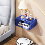 Acrylic Floating Nightstand, Bedside Table, Nightstand Shelf Wall Mounted Bedside Shelf (Dark Blue, Small) - color: Dark Blue