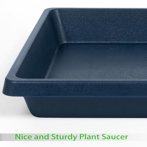 Square Plant Saucer 10 Inch 4 Pack, Plant Drip Trays and Flower Pot Saucers，Doubles Plant Water Catcher Tray, Plant Trays for Indoors No Holes, Plant Drainage Tray Saucers for Potted Plants - color: Blue, size: 10"(4Pack)