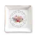 Christian Bible Verse Jewelry Dish Gift for Women, Faith 4" Ceramic Jewelry Tray, Christian Inspiration Gifts - Mother's Day, Birthday, Religious Gift - Communion, Confirmation Gifts for Teen Girls - color: You Are Round
