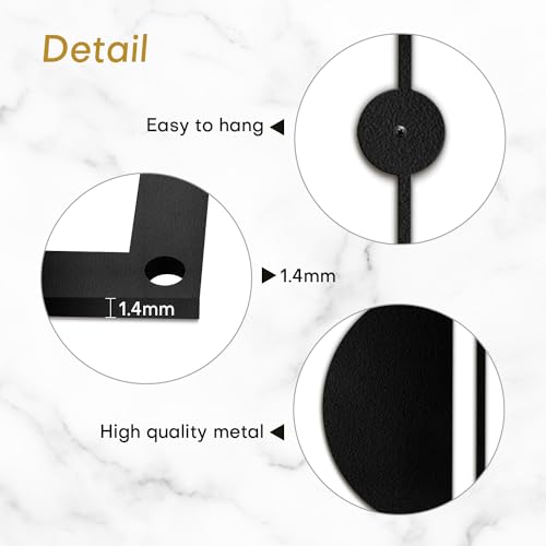 SIGNLEADER Metal Wall Decor Overlapping Rectangles Minimalist Modern Luxury Wall Sculpture Hangings 3D Statue Home Decoration for Living Room, Bedroom, Bathroom, Kitchen, Fireplace, Office - 18" Black - color: Gry03-2405-m03, size: 18" Black