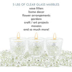 Galashield Flat Glass Marbles for Vases Clear Glass Gems Beads Pebbles Vase Filler (1 LB, Approx. 105 PCS) - color: Clear, size: 1 LB