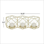 Deco 79 Modern Metal Solid Candle Holder, 15" x 5" x 5", Gold - size: 15"L x 5"W x 5"H