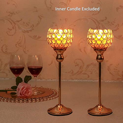 VINCIGANT Votive Candle Holders Pack of 2 for Modern Anniversary Celebration Halloween Wedding Coffee Table Decorative Centerpieces - size: 2 pcs 15" Tall