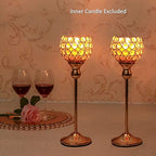 VINCIGANT Votive Candle Holders Pack of 2 for Modern Anniversary Celebration Halloween Wedding Coffee Table Decorative Centerpieces - size: 2 pcs 15" Tall