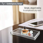 Tizo Design Elegant Lucite Tray, 12" x 8" Acrylic, Multiple Colors Available (Silver) - color: Silver