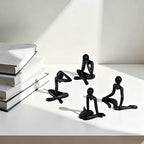 Abstract Thinker Statue, White Minimalist Abstract Sculpture Statue, Modern Art Decoration for Home Office Desk Decoration (Black Style D)