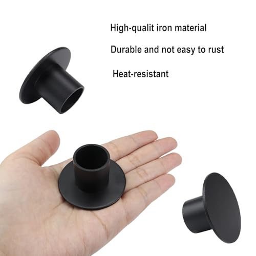 4 Pcs Black Taper Candle Holders,Retro Candlestick Holders Centerpieces for Home Decoration, Wedding Anniversary, Party, Housewarming Gifts. (Black 4pcs)