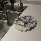 Natural Small Calacatta Viola Marble Scallop Edge Tray 6.3", Marble Jewelry Dish, Trinket Tray for Women Gift - color: Calacatta Viola
