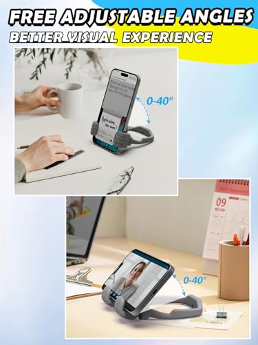 Stocking Stuffers for Teens Boys Girls Cell Phone Stand: Upgrade Adjustable Thumbs Up Lazy Phone Holder for Desk Fun Birthday Gifts for Grandma Adults Husband from Wife (Grey, 1) - color: Grey