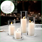 3 Pack Clear Glass Candle Plates Candle Tray Candle Holder,3 inch Transparent Round Pillar Plates for Dining Table Wedding ，Small Round Candlestick for Pillar Candle - size: 3in