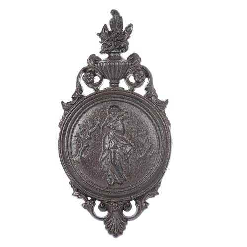 Sungmor Ornate Cast Iron Wall Art Plaque – Classical Woman Relief in French Country Style, Decorative Wall Sculpture - Vintage Hanging Décor for Home, Garden, or Patio – Rustic Black Finish - color: Rustic Black & A